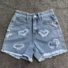 Szorty Jeans Y2K Love Heart