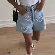 Szorty Jeans Y2K Love Heart