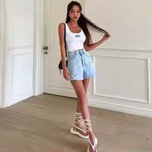 Szorty Jeans Y2K Love Heart